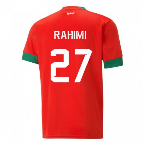 Kandiny Enfant Maillot Maroc Soufiane Rahimi #27 Rouge Tenues Domicile 22-24 T-shirt