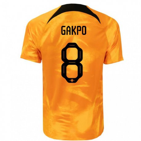Kandiny Enfant Maillot Pays-bas Cody Gakpo #8 Orange Laser Tenues Domicile 22-24 T-shirt