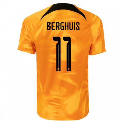 Kandiny Enfant Maillot Pays-bas Steven Berghuis #11 Orange Laser Tenues Domicile 22-24 T-shirt