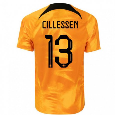 Kandiny Enfant Maillot Pays-bas Jasper Cillessen #13 Orange Laser Tenues Domicile 22-24 T-shirt