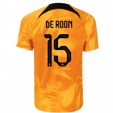 Kandiny Enfant Maillot Pays-bas Marten De Roon #15 Orange Laser Tenues Domicile 22-24 T-shirt