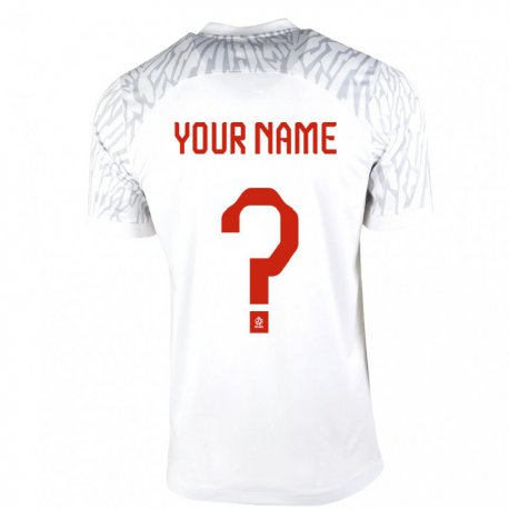 Kandiny Enfant Maillot Pologne Votre Nom #0 Blanc Tenues Domicile 22-24 T-shirt
