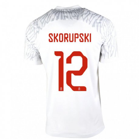 Kandiny Enfant Maillot Pologne Lukasz Skorupski #12 Blanc Tenues Domicile 22-24 T-shirt