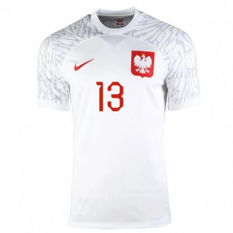 Kandiny Enfant Maillot Pologne Arkadiusz Reca #13 Blanc Tenues Domicile 22-24 T-shirt