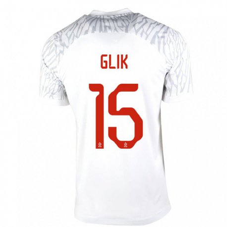 Kandiny Enfant Maillot Pologne Kamil Glik #15 Blanc Tenues Domicile 22-24 T-shirt