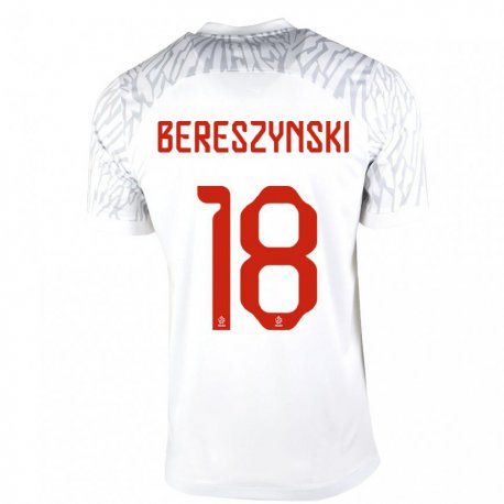 Kandiny Enfant Maillot Pologne Bartosz Bereszynski #18 Blanc Tenues Domicile 22-24 T-shirt