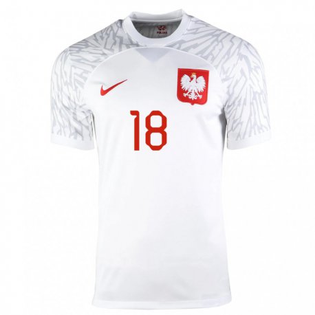 Kandiny Enfant Maillot Pologne Bartosz Bereszynski #18 Blanc Tenues Domicile 22-24 T-shirt