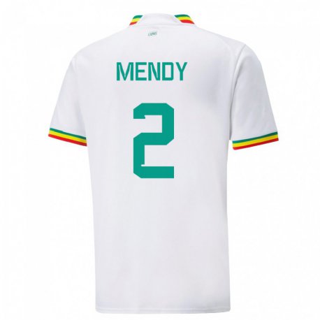 Kandiny Enfant Maillot Sénégal Formose Mendy #2 Blanc Tenues Domicile 22-24 T-shirt