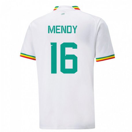 Kandiny Enfant Maillot Sénégal Edouard Mendy #16 Blanc Tenues Domicile 22-24 T-shirt