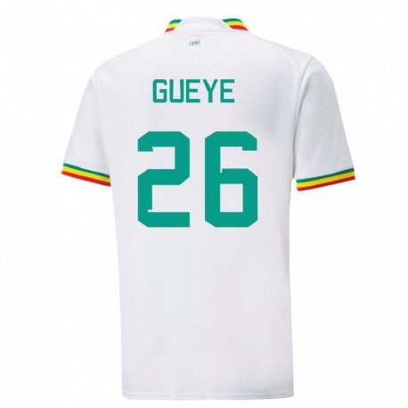 Kandiny Enfant Maillot Sénégal Pape Gueye #26 Blanc Tenues Domicile 22-24 T-shirt