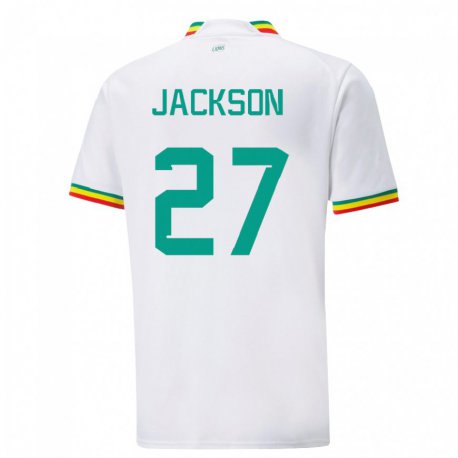 Kandiny Enfant Maillot Sénégal Nicolas Jackson #27 Blanc Tenues Domicile 22-24 T-shirt
