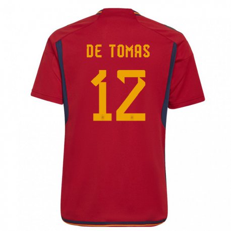Kandiny Enfant Maillot Espagne Raul De Tomas #12 Rouge Tenues Domicile 22-24 T-shirt