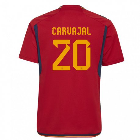 Kandiny Enfant Maillot Espagne Daniel Carvajal #20 Rouge Tenues Domicile 22-24 T-shirt