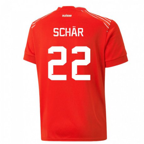 Kandiny Enfant Maillot Suisse Fabian Schar #22 Rouge Tenues Domicile 22-24 T-shirt