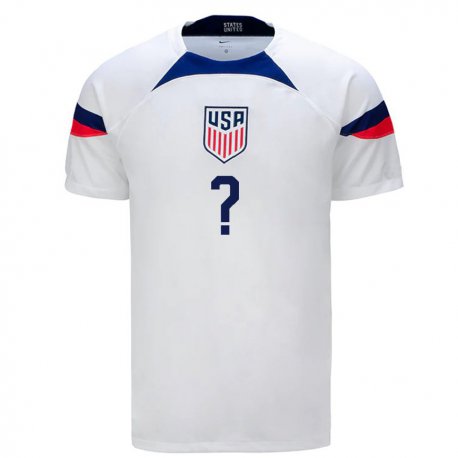 Kandiny Enfant Maillot États-unis Votre Nom #0 Blanc Tenues Domicile 22-24 T-shirt