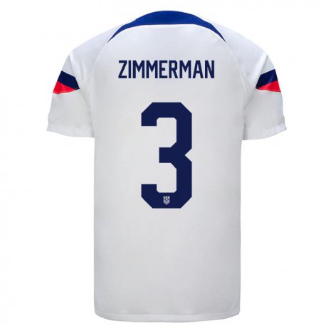 Kandiny Enfant Maillot États-unis Walker Zimmerman #3 Blanc Tenues Domicile 22-24 T-shirt