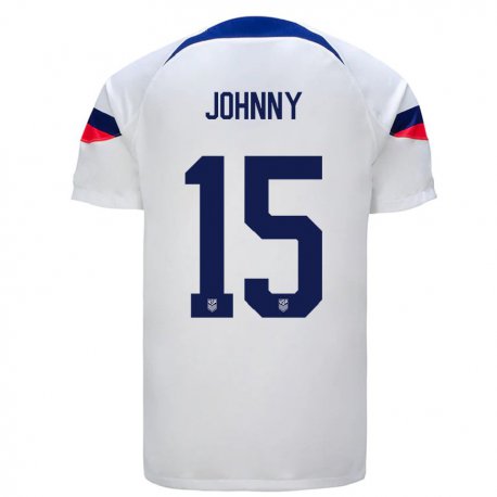 Kandiny Enfant Maillot États-unis Johnny #15 Blanc Tenues Domicile 22-24 T-shirt