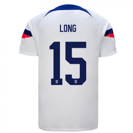 Kandiny Enfant Maillot États-unis Aaron Long #15 Blanc Tenues Domicile 22-24 T-shirt