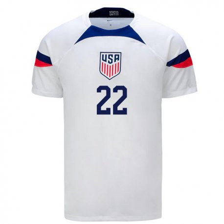 Kandiny Enfant Maillot États-unis Deandre Yedlin #22 Blanc Tenues Domicile 22-24 T-shirt