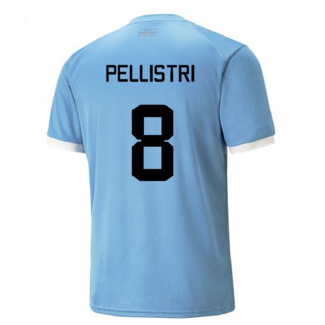 Kandiny Enfant Maillot Uruguay Facundo Pellistri #8 Bleue Tenues Domicile 22-24 T-shirt