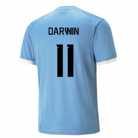 Kandiny Enfant Maillot Uruguay Darwin Nunez #11 Bleue Tenues Domicile 22-24 T-shirt