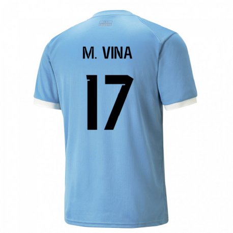 Kandiny Enfant Maillot Uruguay Matias Vina #17 Bleue Tenues Domicile 22-24 T-shirt