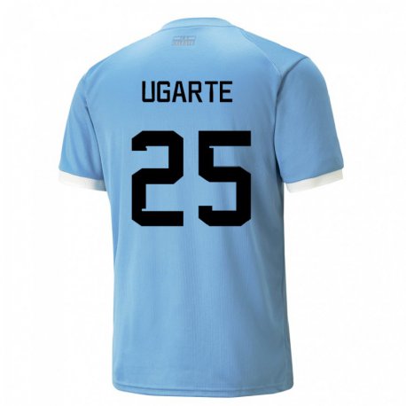 Kandiny Enfant Maillot Uruguay Manuel Ugarte #25 Bleue Tenues Domicile 22-24 T-shirt