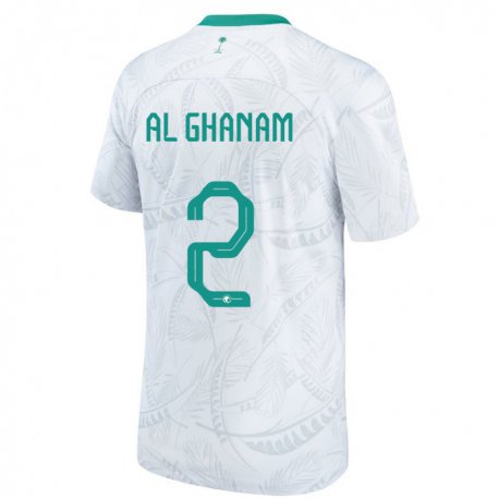 Kandiny Enfant Maillot Arabie Saoudite Sultan Al Ghanam #2 Blanc Tenues Domicile 22-24 T-shirt