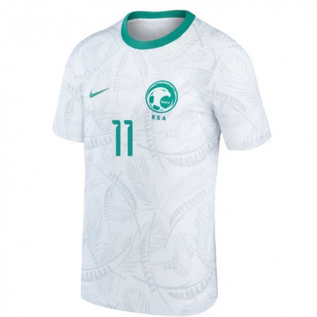 Kandiny Enfant Maillot Arabie Saoudite Haitham Asiri #11 Blanc Tenues Domicile 22-24 T-shirt