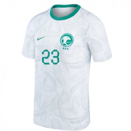 Kandiny Enfant Maillot Arabie Saoudite Nawaf Al Qqidi #23 Blanc Tenues Domicile 22-24 T-shirt