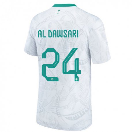 Kandiny Enfant Maillot Arabie Saoudite Nasser Al Dawsari #24 Blanc Tenues Domicile 22-24 T-shirt