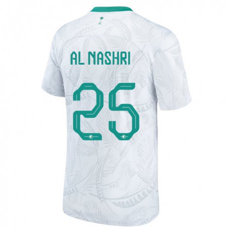 Kandiny Enfant Maillot Arabie Saoudite Awad Al Nashri #25 Blanc Tenues Domicile 22-24 T-shirt