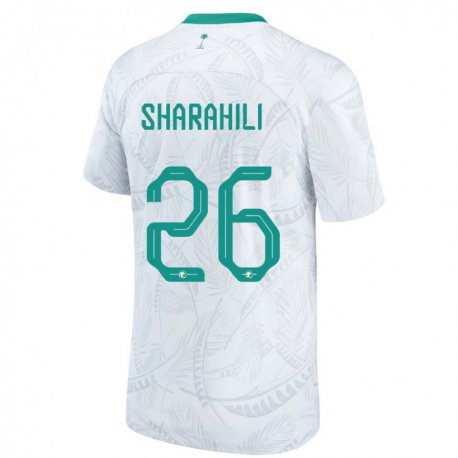 Kandiny Enfant Maillot Arabie Saoudite Riyadh Sharahili #26 Blanc Tenues Domicile 22-24 T-shirt