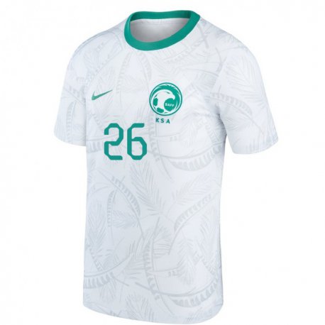 Kandiny Enfant Maillot Arabie Saoudite Riyadh Sharahili #26 Blanc Tenues Domicile 22-24 T-shirt
