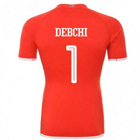 Kandiny Enfant Maillot Tunisie Mohamed Sedki Debchi #1 Rouge Tenues Domicile 22-24 T-shirt