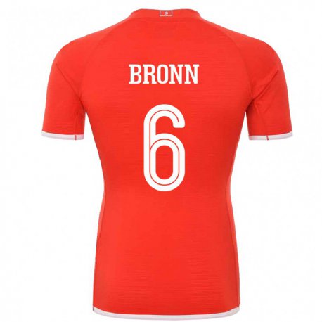 Kandiny Enfant Maillot Tunisie Dylan Bronn #6 Rouge Tenues Domicile 22-24 T-shirt