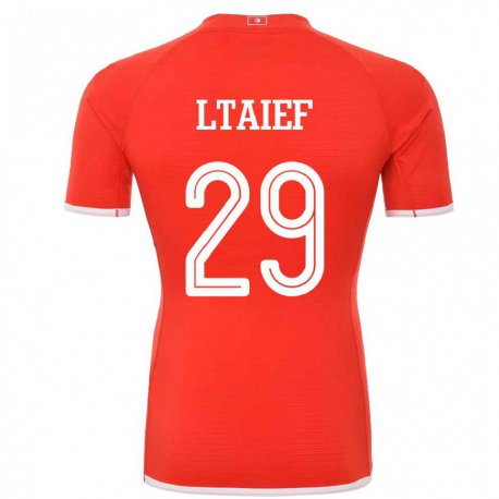 Kandiny Enfant Maillot Tunisie Sayfallah Ltaief #29 Rouge Tenues Domicile 22-24 T-shirt