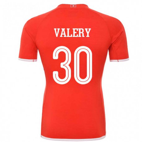 Kandiny Enfant Maillot Tunisie Yann Valery #30 Rouge Tenues Domicile 22-24 T-shirt