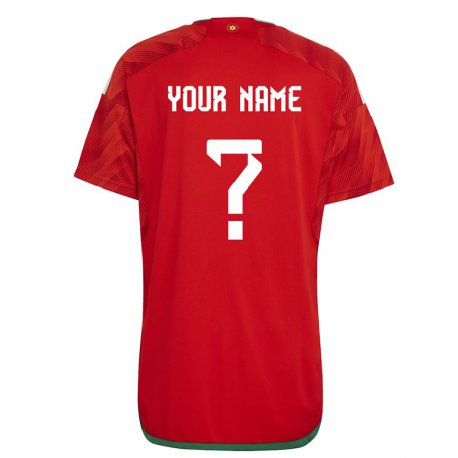 Kandiny Enfant Maillot Pays De Galles Votre Nom #0 Rouge Tenues Domicile 22-24 T-shirt