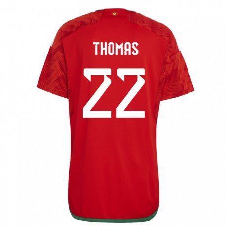Kandiny Enfant Maillot Pays De Galles Sorba Thomas #22 Rouge Tenues Domicile 22-24 T-shirt