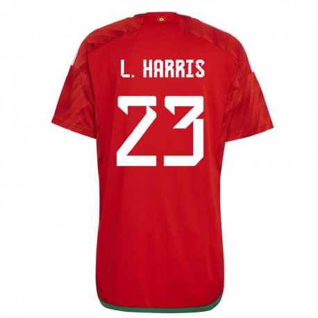 Kandiny Enfant Maillot Pays De Galles Luke Harris #23 Rouge Tenues Domicile 22-24 T-shirt