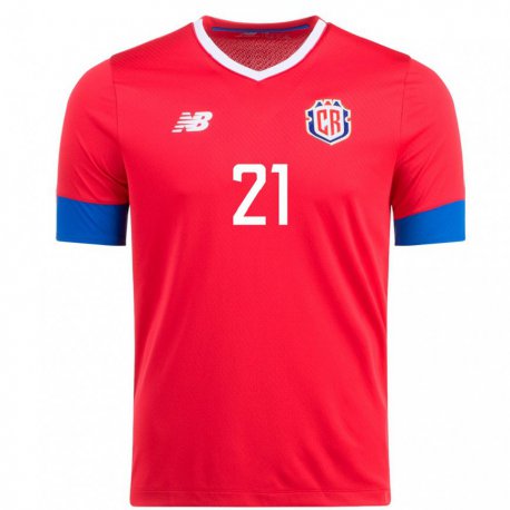 Kandiny Enfant Maillot Costa Rica Carlos Mora #21 Rouge Tenues Domicile 22-24 T-shirt