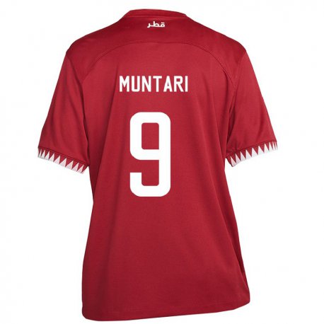 Kandiny Enfant Maillot Qatar Mohammed Muntari #9 Bordeaux Tenues Domicile 22-24 T-shirt