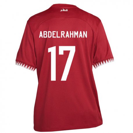Kandiny Enfant Maillot Qatar Abdelrahman Fahmi Moustafa #17 Bordeaux Tenues Domicile 22-24 T-shirt