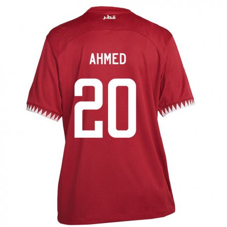 Kandiny Enfant Maillot Qatar Ahmed Fadel Hasaba #20 Bordeaux Tenues Domicile 22-24 T-shirt