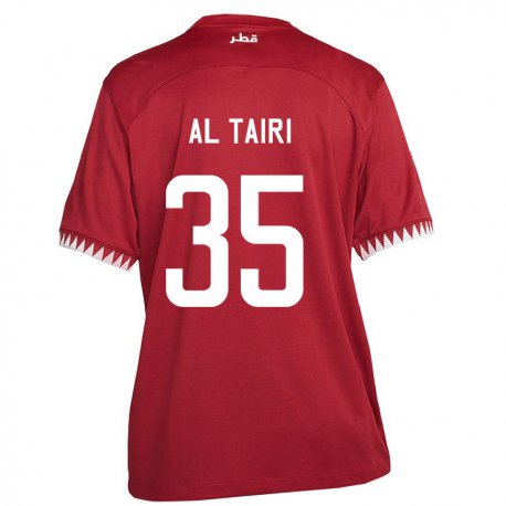 Kandiny Enfant Maillot Qatar Osamah Al Tairi #35 Bordeaux Tenues Domicile 22-24 T-shirt