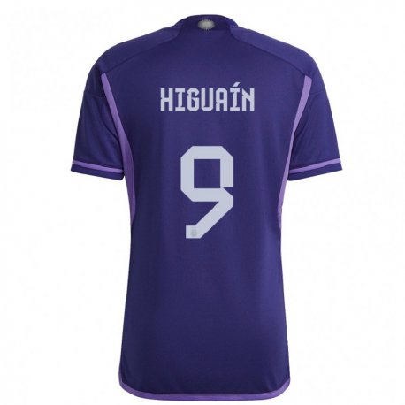 Kandiny Enfant Maillot Argentine Gonzalo Higuain #9 Violet Tenues Extérieur 22-24 T-shirt