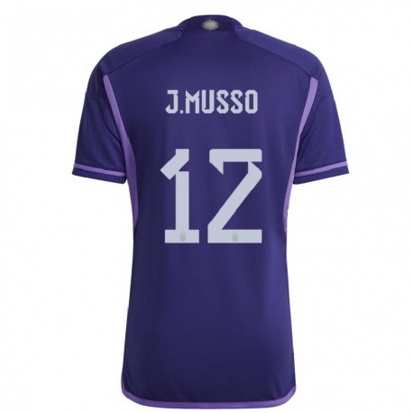 Kandiny Enfant Maillot Argentine Juan Musso #12 Violet Tenues Extérieur 22-24 T-shirt