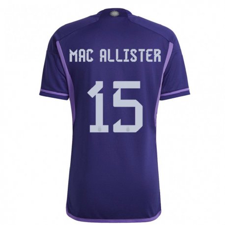 Kandiny Enfant Maillot Argentine Alexis Mac Allister #15 Violet Tenues Extérieur 22-24 T-shirt