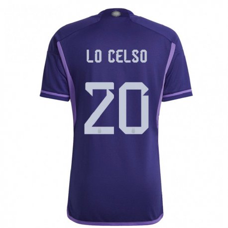 Kandiny Enfant Maillot Argentine Giovani Lo Celso #20 Violet Tenues Extérieur 22-24 T-shirt